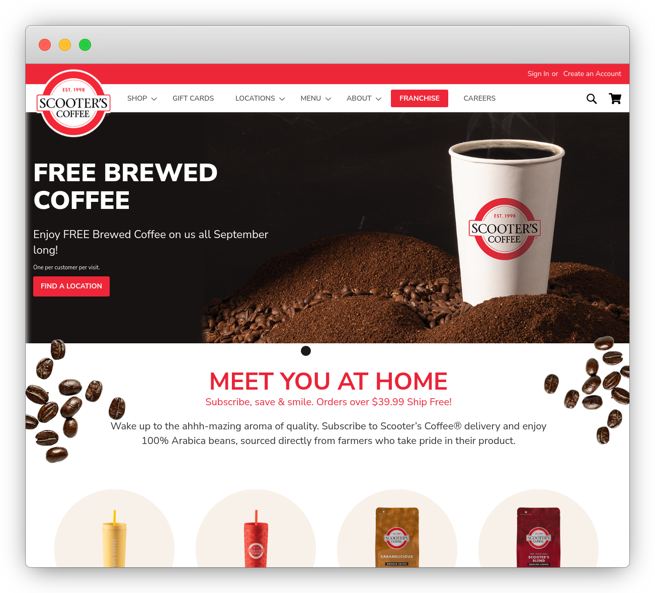Homepage > Scooters Coffee with Frame 